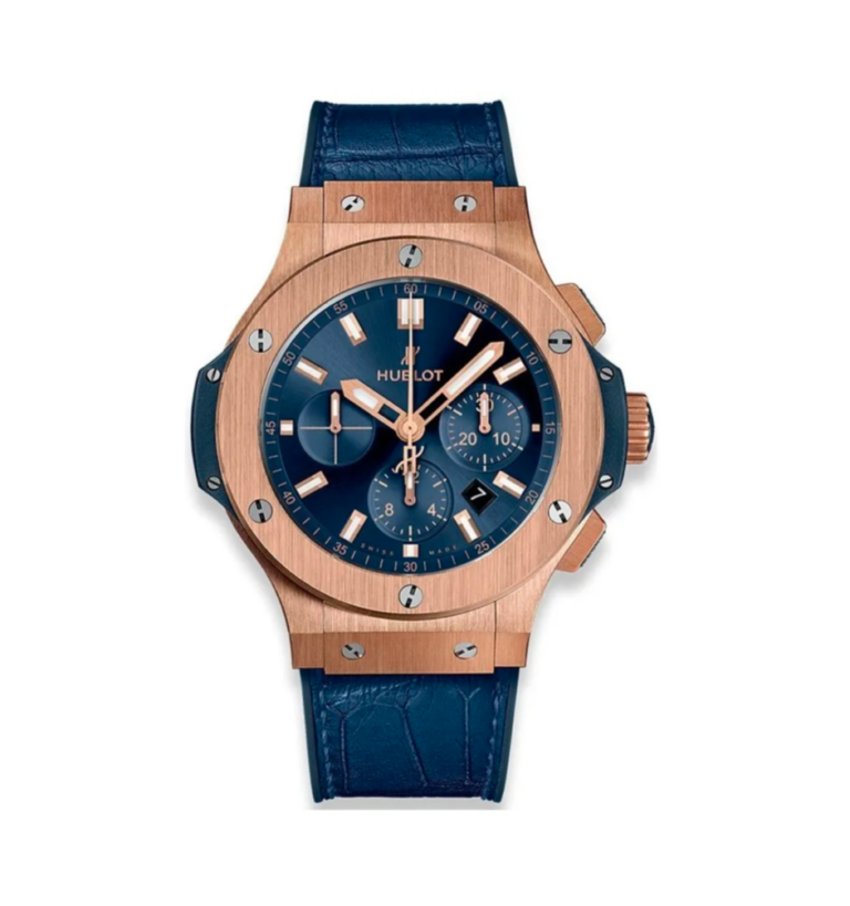Reduced-Super-Clone-Hublot-Big-Bang-Gold-Blue-Leather-Strap-1