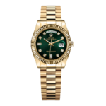 Reduced Super Clone Rolex Day-Date Gold Green Dial