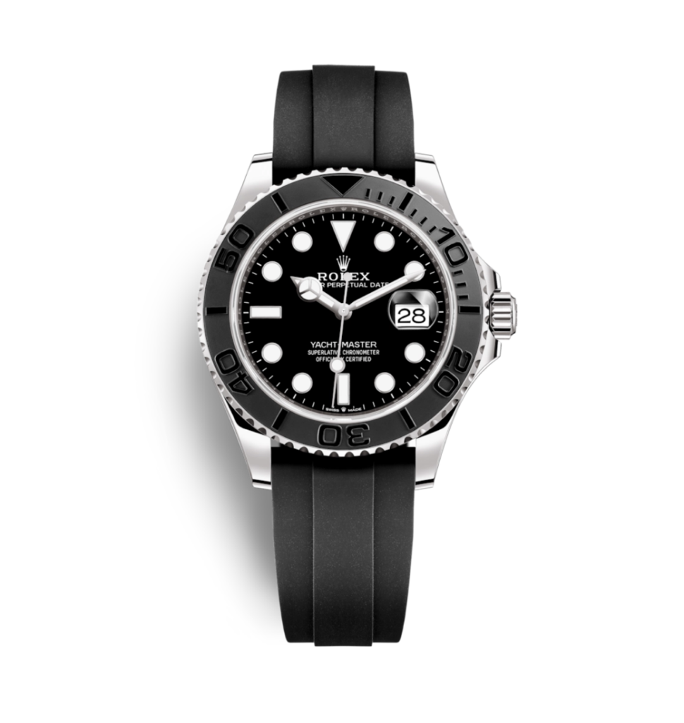 Reduced Super Clone Rolex Yacht Master Black Oysterflex
