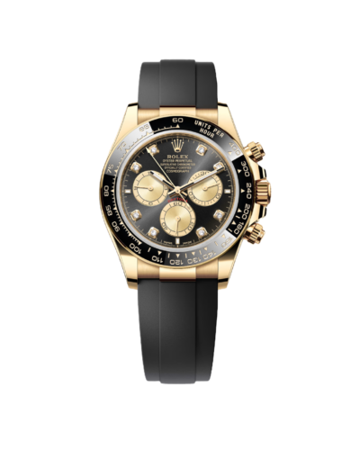 Super Clone Rolex Cosmograph Daytona Black And With Diamonds, Yellow Gold