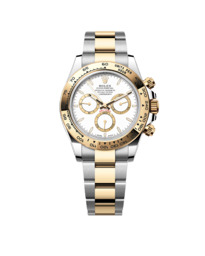 Super Clone Rolex Cosmograph Daytona, White And Yellow Gold