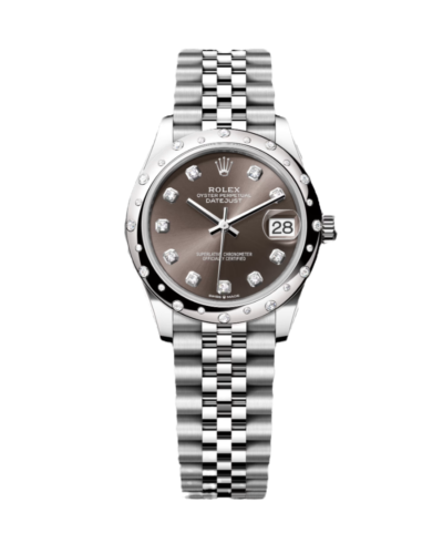 Super Clone Rolex ,Dark Grey , 31 mm, Oystersteel White Gold and Diamonds Dial