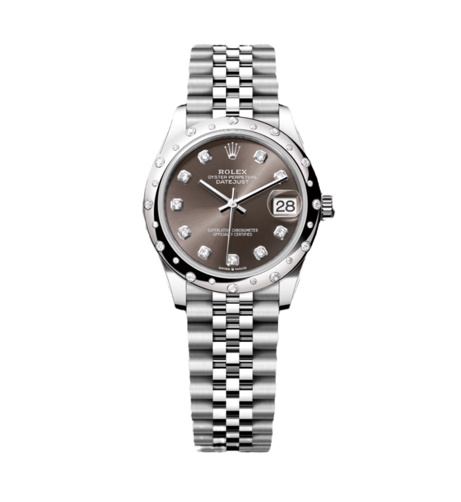 Super Clone Rolex ,Dark Grey , 31 mm, Oystersteel White Gold and Diamonds Dial