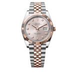 Super Clone Rolex Datejust 36mm Sundust Diamond Dial Rose Gold Fluted Jubilee