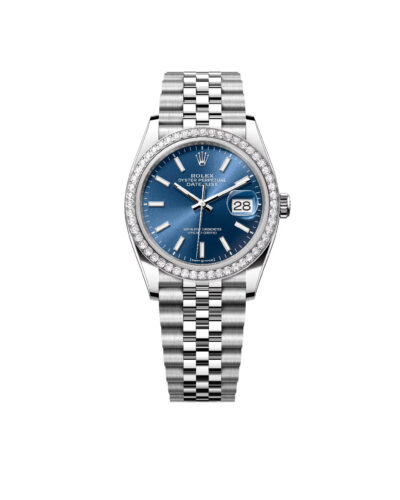 Super Clone Rolex Datejust Blue Dial Diamond Bezel Jubilee Bracelet 36mm