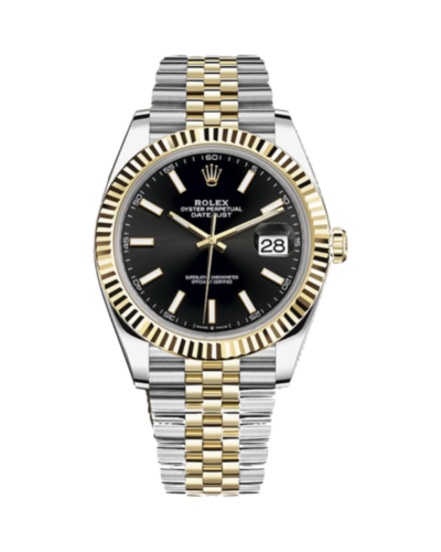Super Clone Rolex Datejust Two Tone Black Dial