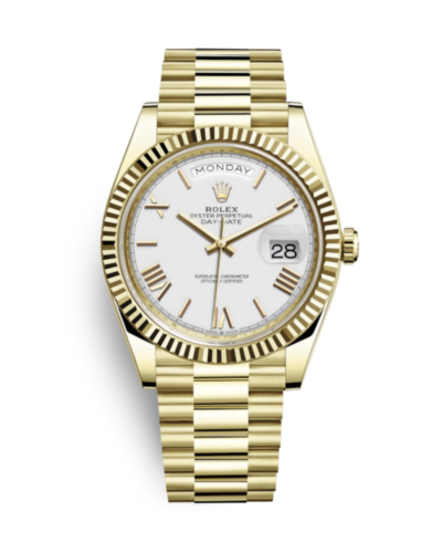 Super Clone Rolex Day-Date Gold – White Dial