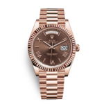 Super Clone Rolex Day-Date Rose Gold – Chocolate Dial