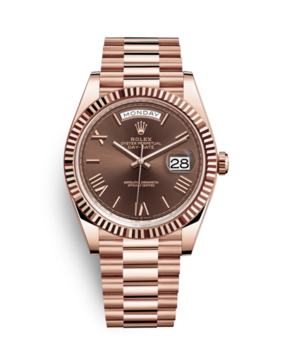 Super Clone Rolex Day-Date Rose Gold – Chocolate Dial