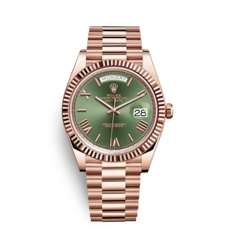 Super-Clone-Rolex-Day-Date-Rose-Gold-Green-Dial-1