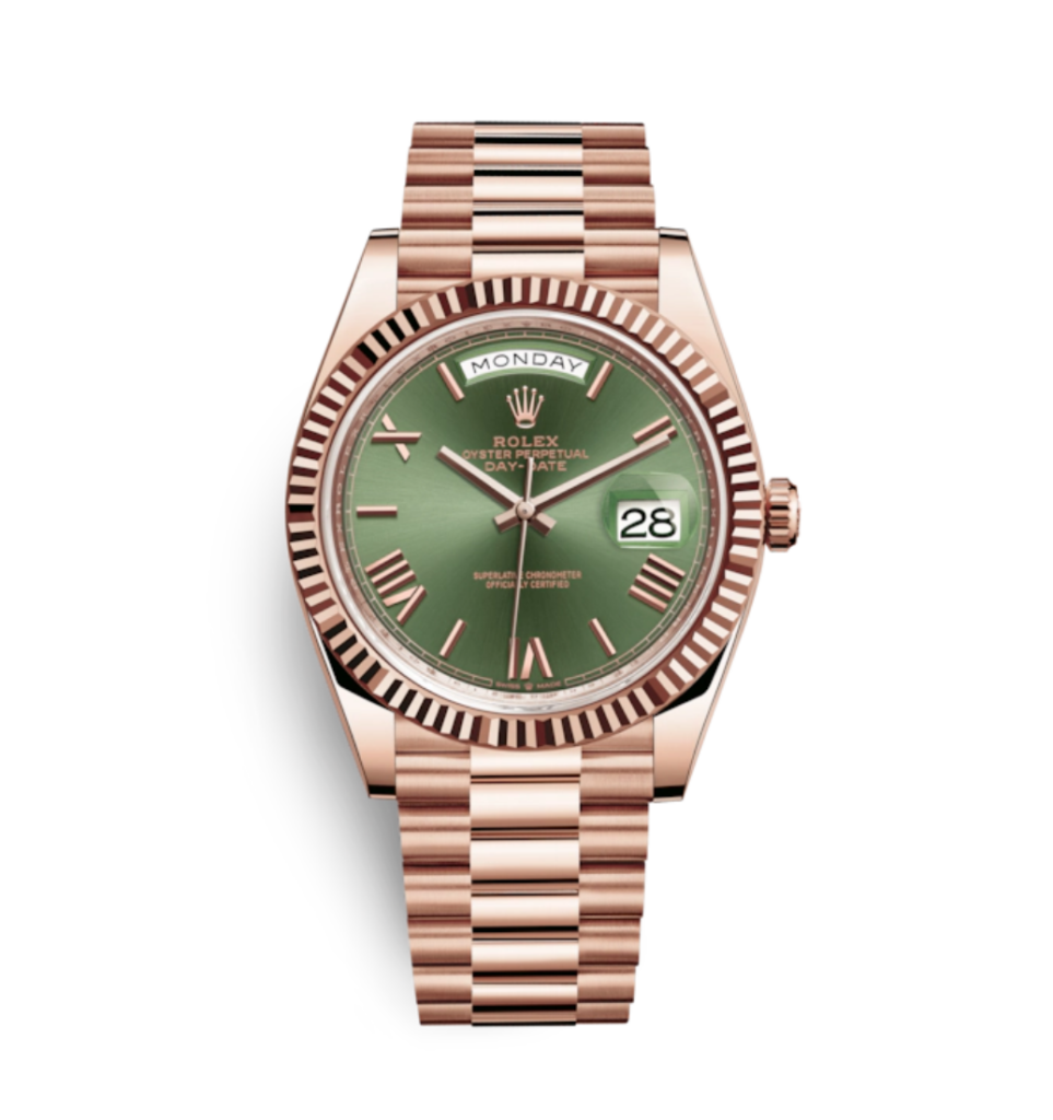 Super Clone Rolex Day-Date Rose Gold Green Dial