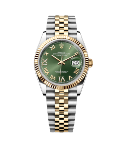 Super Clone Rolex , Olive Green, Datejust , 31 mm ,Oystersteel and  Yellow Gold