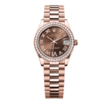 Super Clone Rolex ,Oyster, 31 mm, Everose Gold And  Diamonds