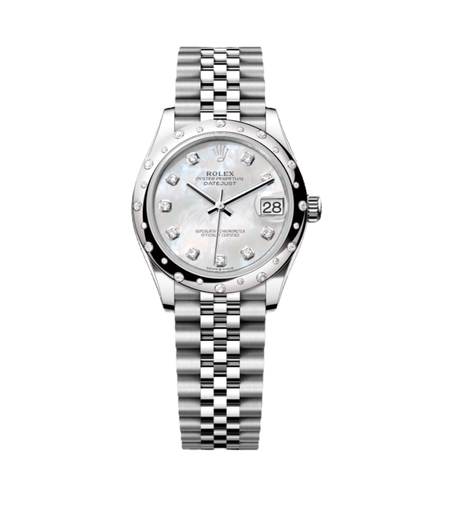 Super Clone Rolex Oyster, 31 mm, Oystersteel White Gold and Diamonds Dial