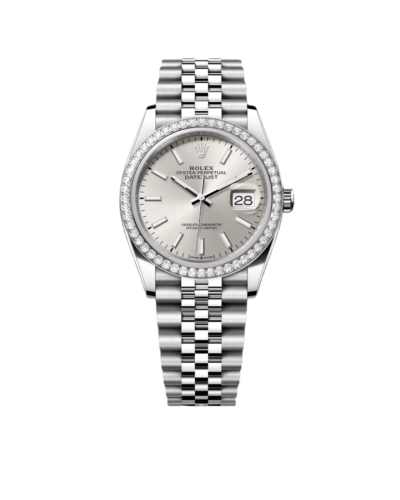 Super Clone Rolex ,Oystersteel, Silver,  White Gold and  Diamonds , 31 mm