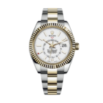 Super Clone Rolex Sky-Dweller Bi-Colour White Dial