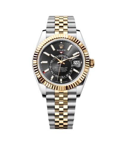 Super Clone Rolex Sky – Dweller, Black And Yellow Gold, Jubilee