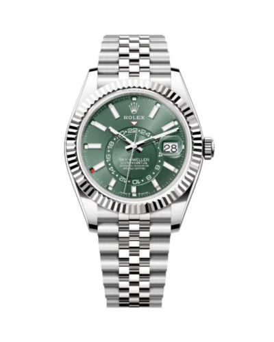 Super Clone Rolex Sky-Dweller Green Dial Jubilee