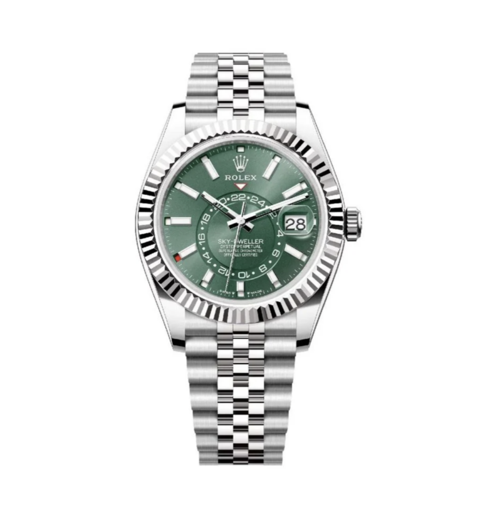 Super Clone Rolex Sky-Dweller Green Dial Jubilee