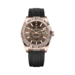 Super Clone Rolex Sky-Dweller Rose Gold Chocolate Dial