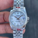 Super Clone Rolex ,White Mother-of-Pearl Set With Diamonds , 31 mm - Image 2