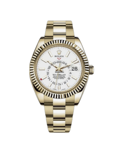 Super Clone Rolex Sky-Dweller Gold White Dial