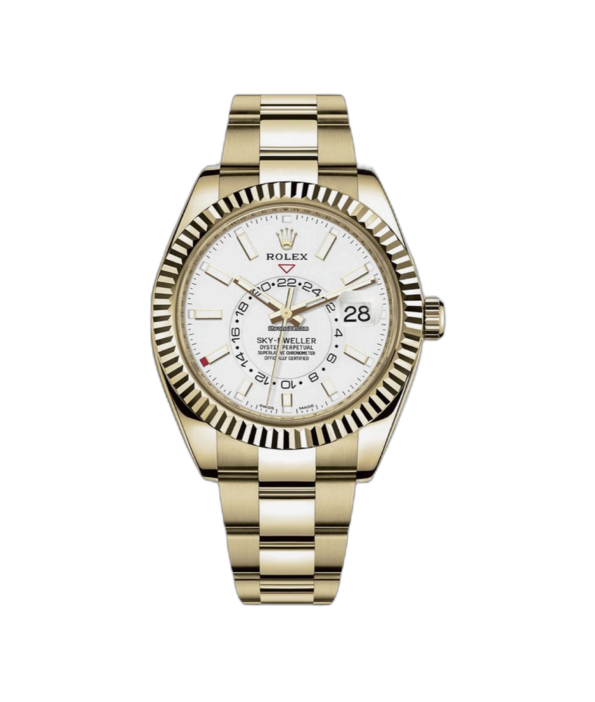Super Clone Rolex Sky-Dweller Gold White Dial
