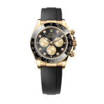 Super Clone Rolex Cosmograph Daytona Black And With Diamonds, Yellow Gold