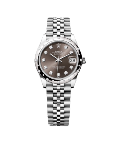 Super Clone Rolex ,Dark Grey , 31 mm, Oystersteel White Gold and Diamonds Dial