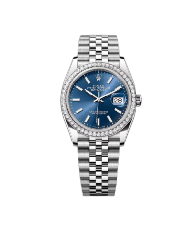 Super Clone Rolex Datejust Blue Dial Diamond Bezel Jubilee Bracelet 36mm