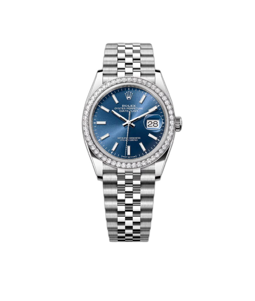 Super Clone Rolex Datejust Blue Dial Diamond Bezel Jubilee Bracelet 36mm