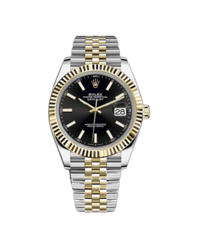 Super Clone Rolex Datejust Two Tone Black Dial