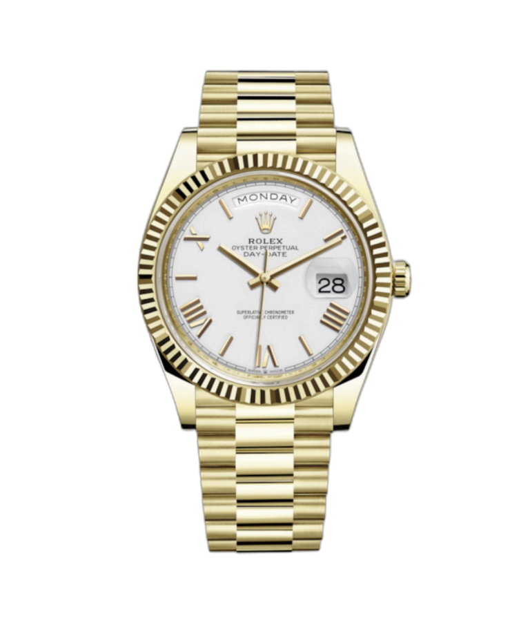 Super Clone Rolex Day-Date Gold - White Dial
