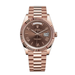 Super Clone Rolex Day-Date Rose Gold - Chocolate Dial