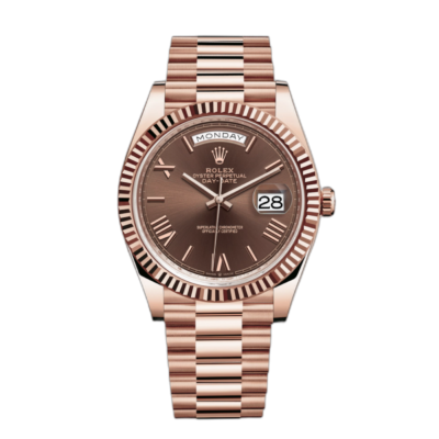 Super Clone Rolex Day-Date Rose Gold - Chocolate Dial