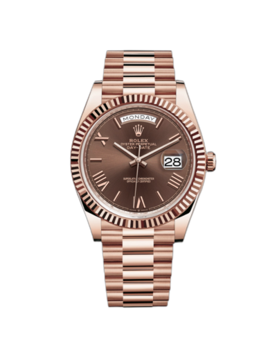 Super Clone Rolex Day-Date Rose Gold – Chocolate Dial