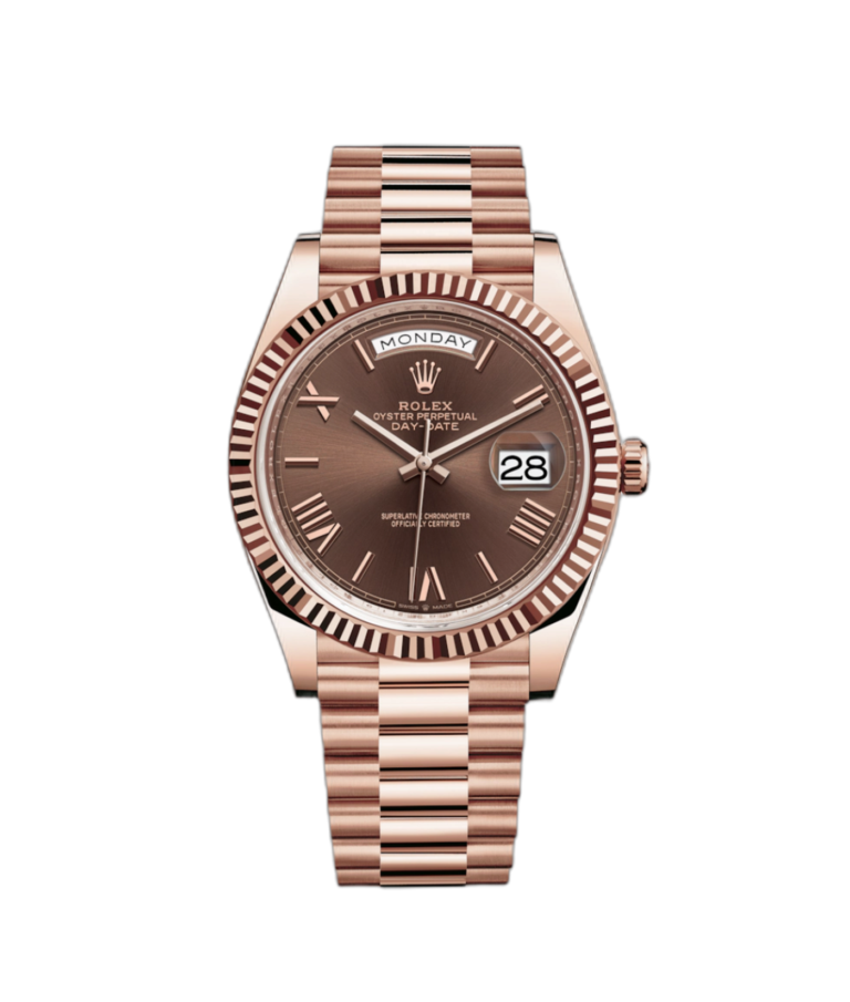 Super Clone Rolex Day-Date Rose Gold – Chocolate Dial