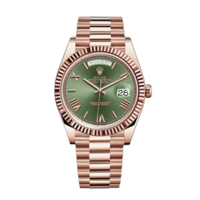 Super Clone Rolex Day-Date Rose Gold Green Dial