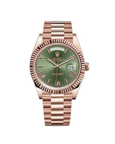 Super Clone Rolex Day-Date Rose Gold Green Dial