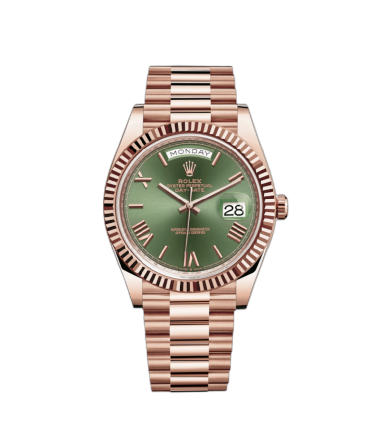 Super Clone Rolex Day-Date Rose Gold Green Dial