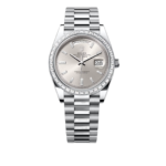 Super Clone Rolex Day-Date -Silver set with Diamonds