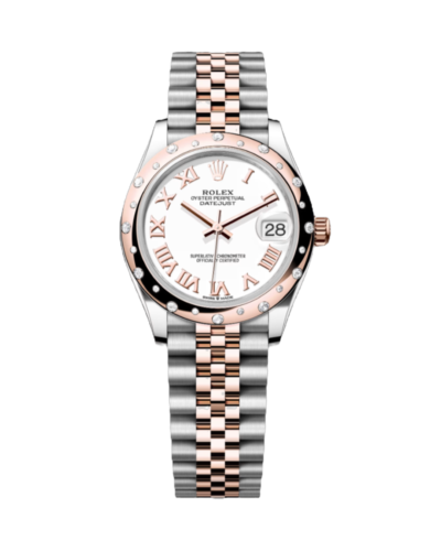 Super Clone Rolex , Everose Gold With Diamons , 31 mm, White Dial