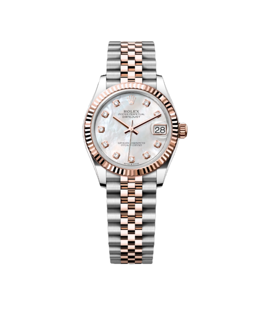 Super Clone Rolex , Fluted , Oyster 31 mm, Oystersteel And Everose Gold