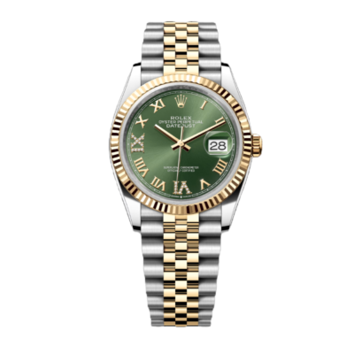 Super Clone Rolex , Olive Green, Datejust , 31 mm ,Oystersteel and Yellow Gold