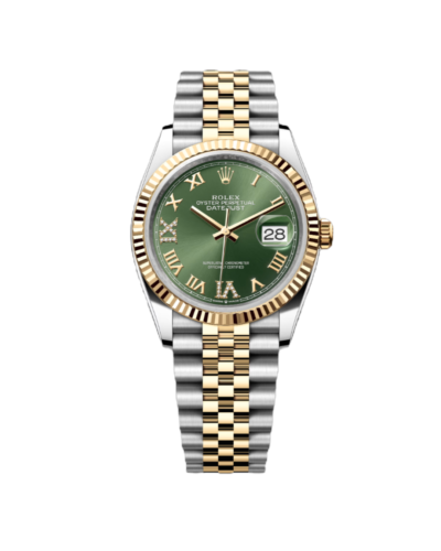 Super Clone Rolex , Olive Green, Datejust , 31 mm ,Oystersteel and  Yellow Gold