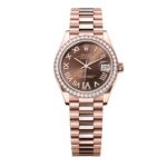 Super Clone Rolex ,Oyster, 31 mm, Everose Gold And Diamonds