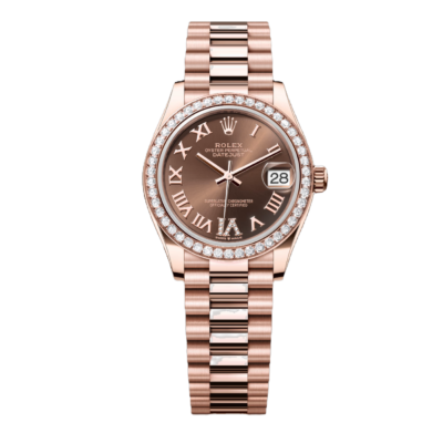 Super Clone Rolex ,Oyster, 31 mm, Everose Gold And Diamonds