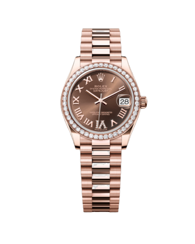 Super Clone Rolex ,Oyster, 31 mm, Everose Gold And  Diamonds