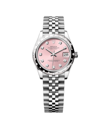 Super Clone Rolex Oyster, Pink ,31 mm, Oystersteel White Gold and Diamonds Dial