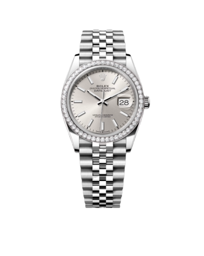 Super Clone Rolex ,Oystersteel, Silver,  White Gold and  Diamonds , 31 mm